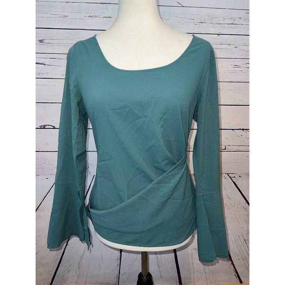 Soft Surroundings Shirt XS Extra Small Blouse Style 24880 Long Sleeve Bell - Picture 8 of 9
